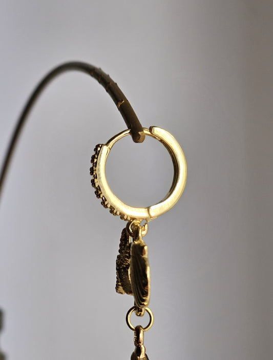 Orecchini cavalluccio e strass blu
