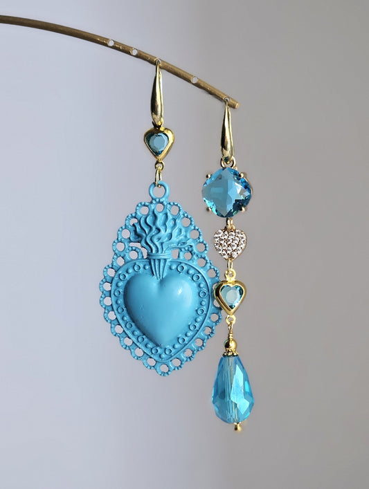 Orecchini cuore sacro turchese