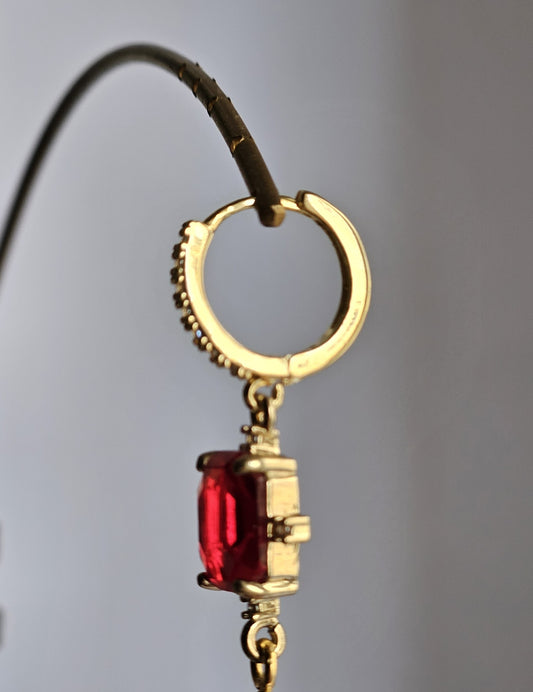 Orecchini rosso di strass