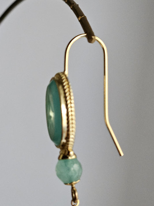 Orecchini cammeo verde acqua