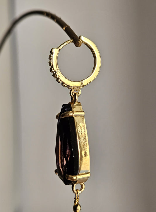 Orecchini gocce di miele e mirtillo