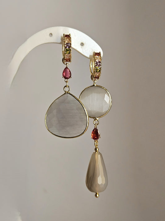 Orecchini grigio perla e fango