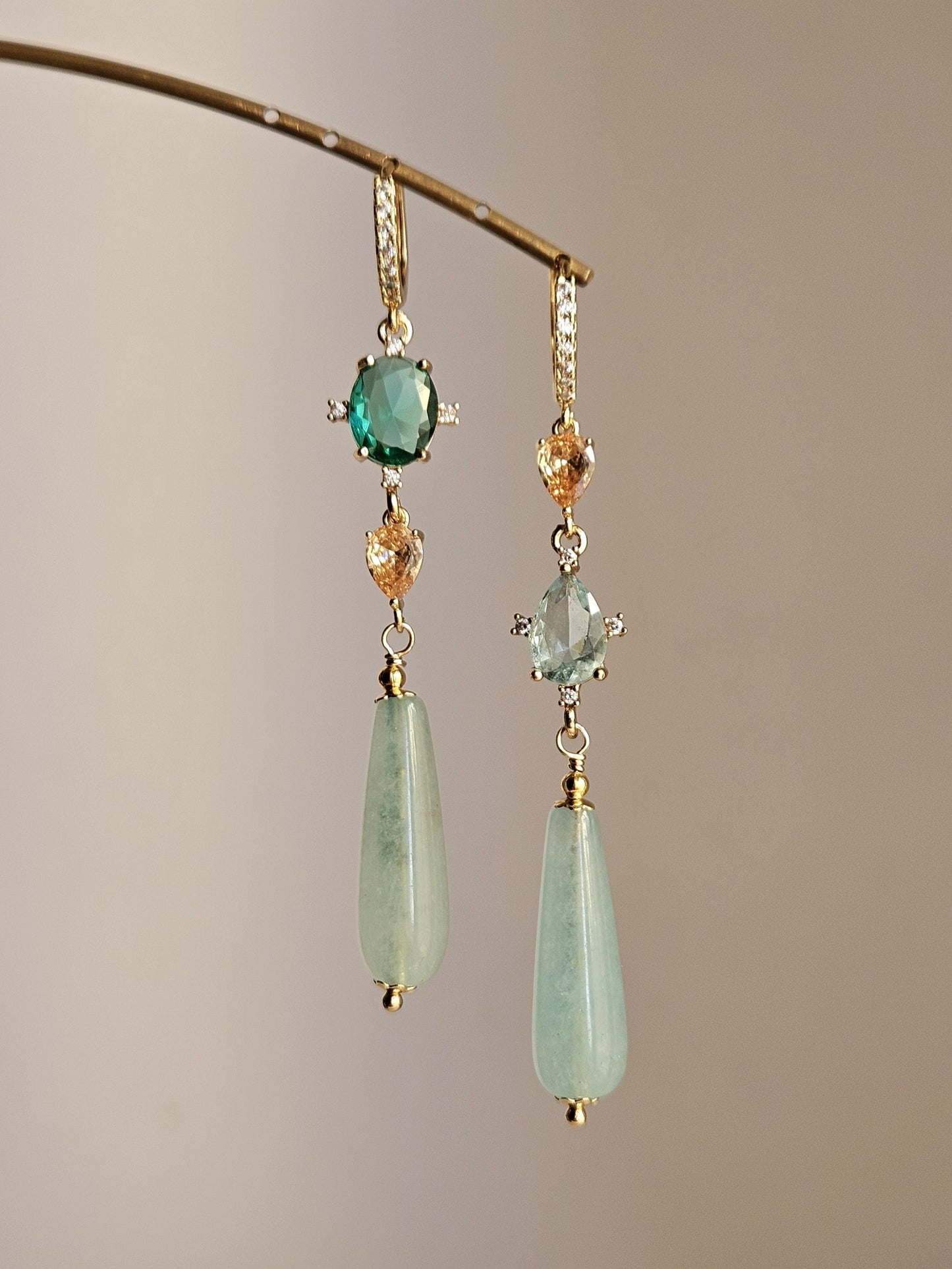 Orecchini acqua marina e smeraldo