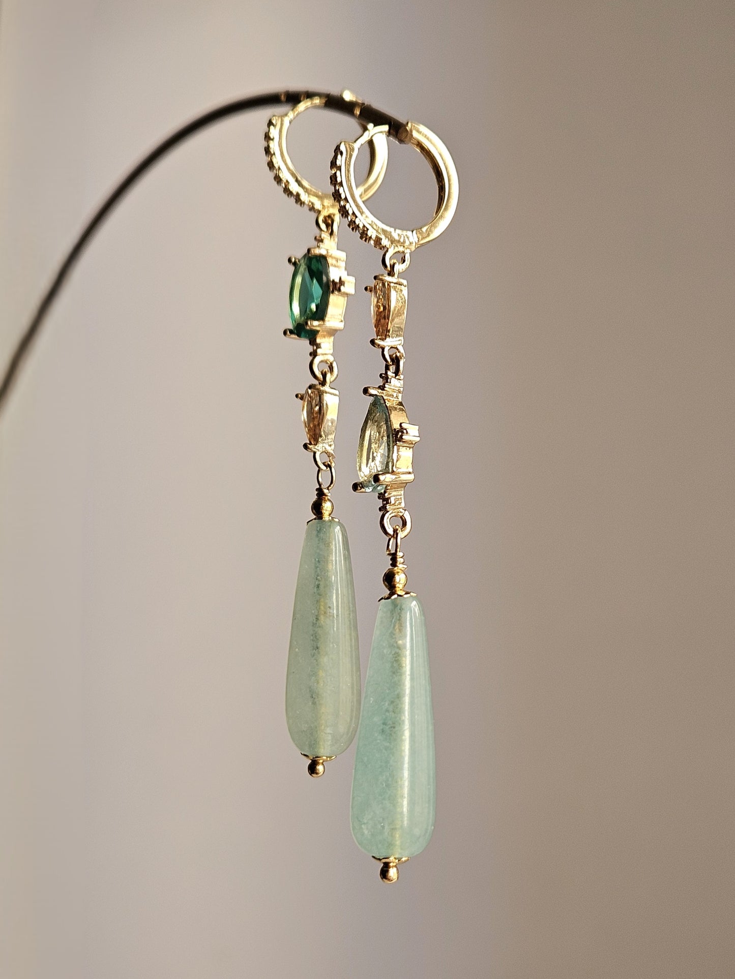 Orecchini acqua marina e smeraldo