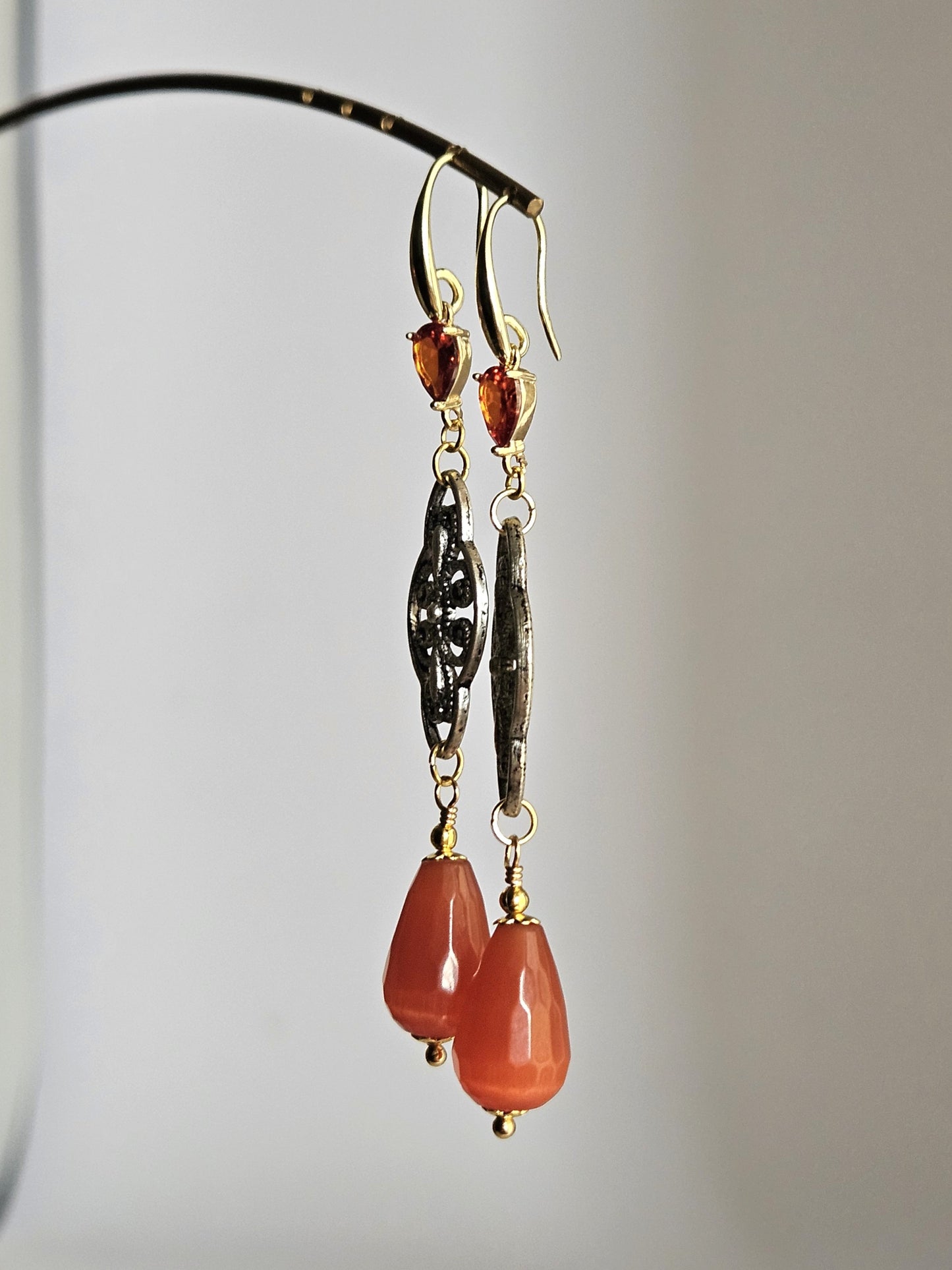 Orecchini losanghe dèco e mandarino