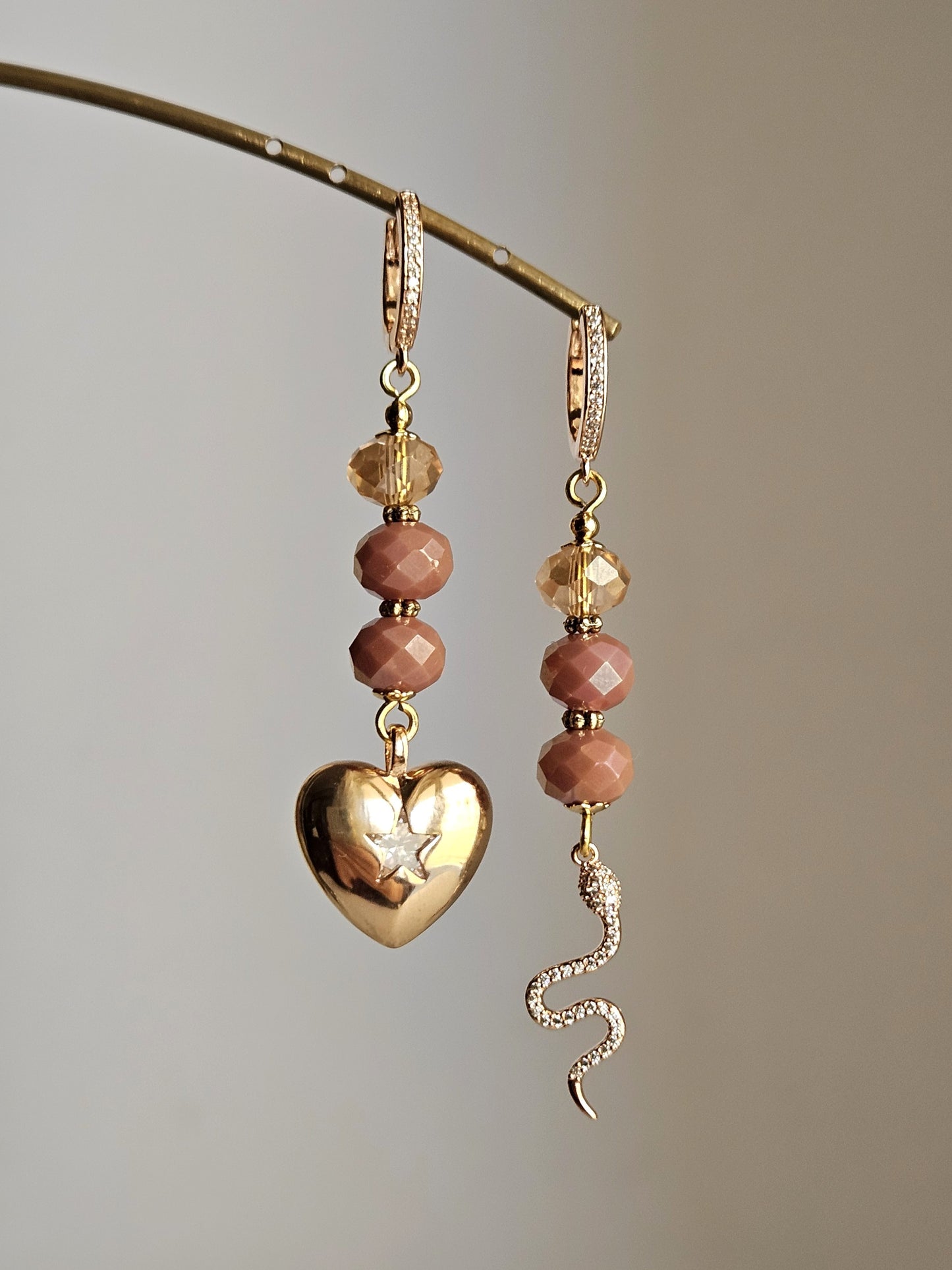 Orecchini cuore e snake
