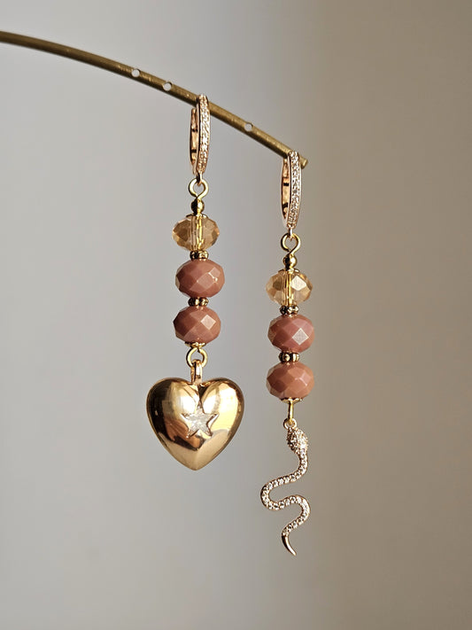 Orecchini cuore e snake