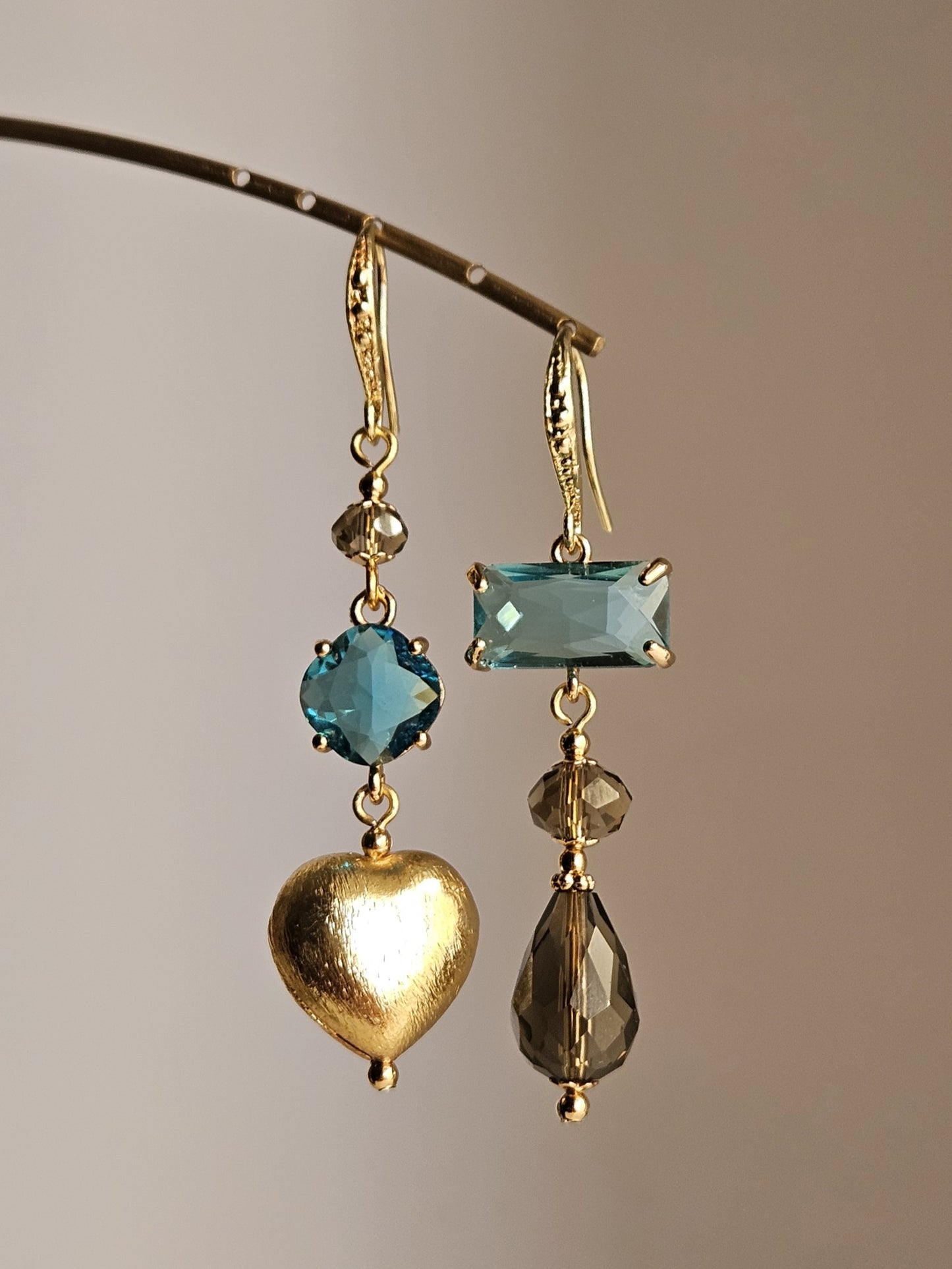 Orecchini fango turchese e cuore