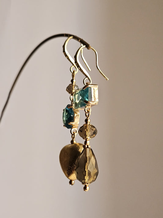 Orecchini fango turchese e cuore