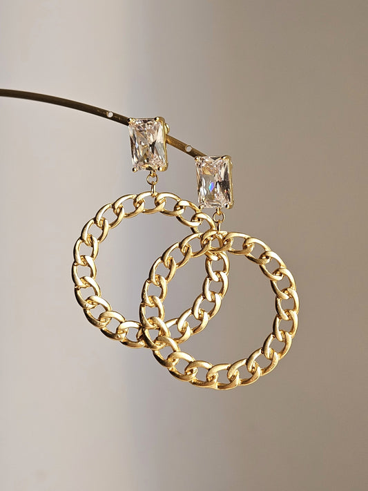 Orecchini cerchio maglia catena