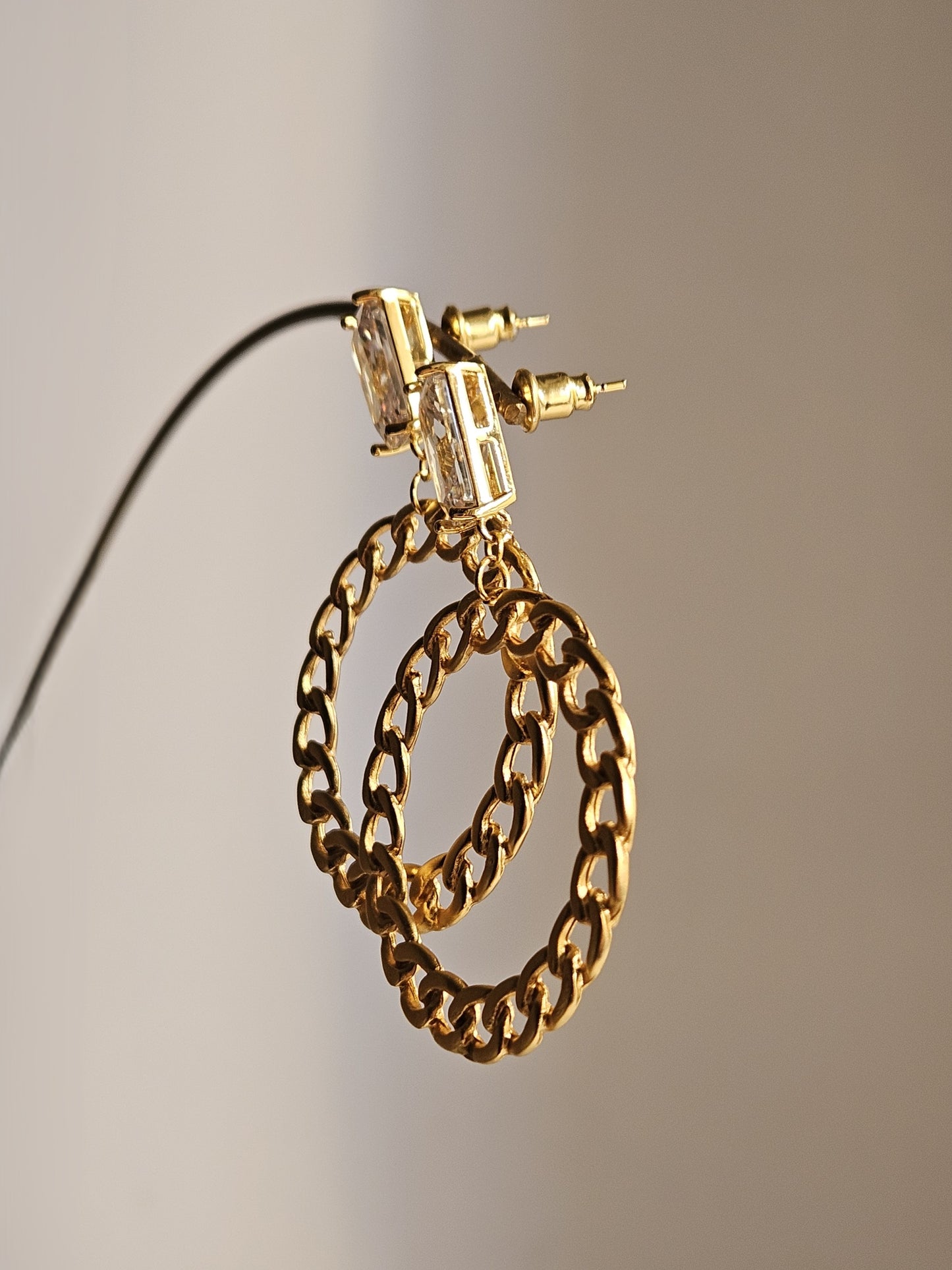 Orecchini cerchio maglia catena