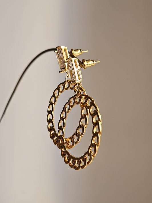 Orecchini cerchio maglia catena
