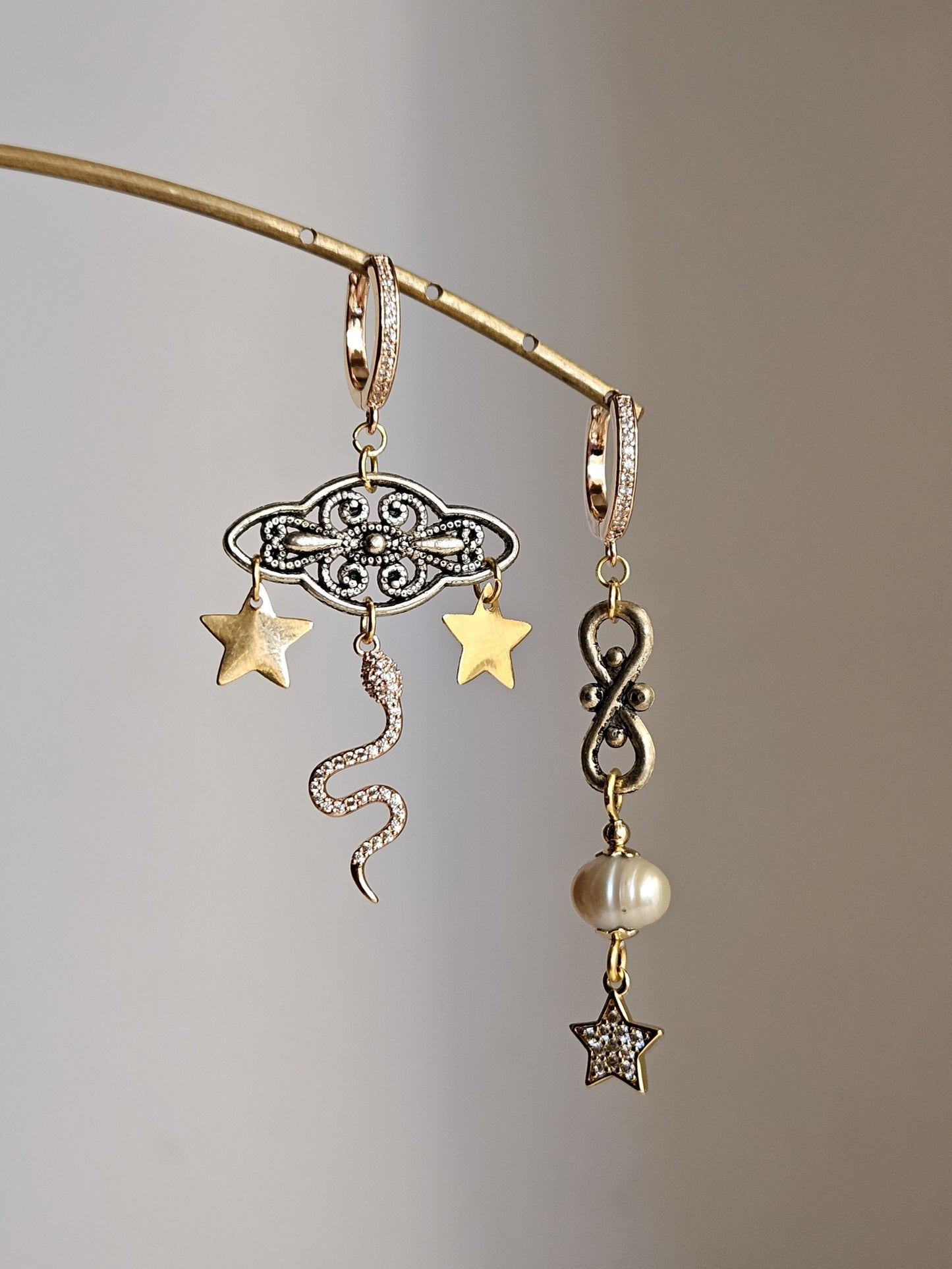 Orecchini etnico e snake