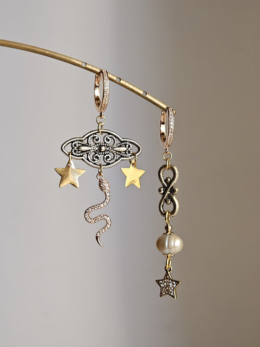 Orecchini etnico e snake