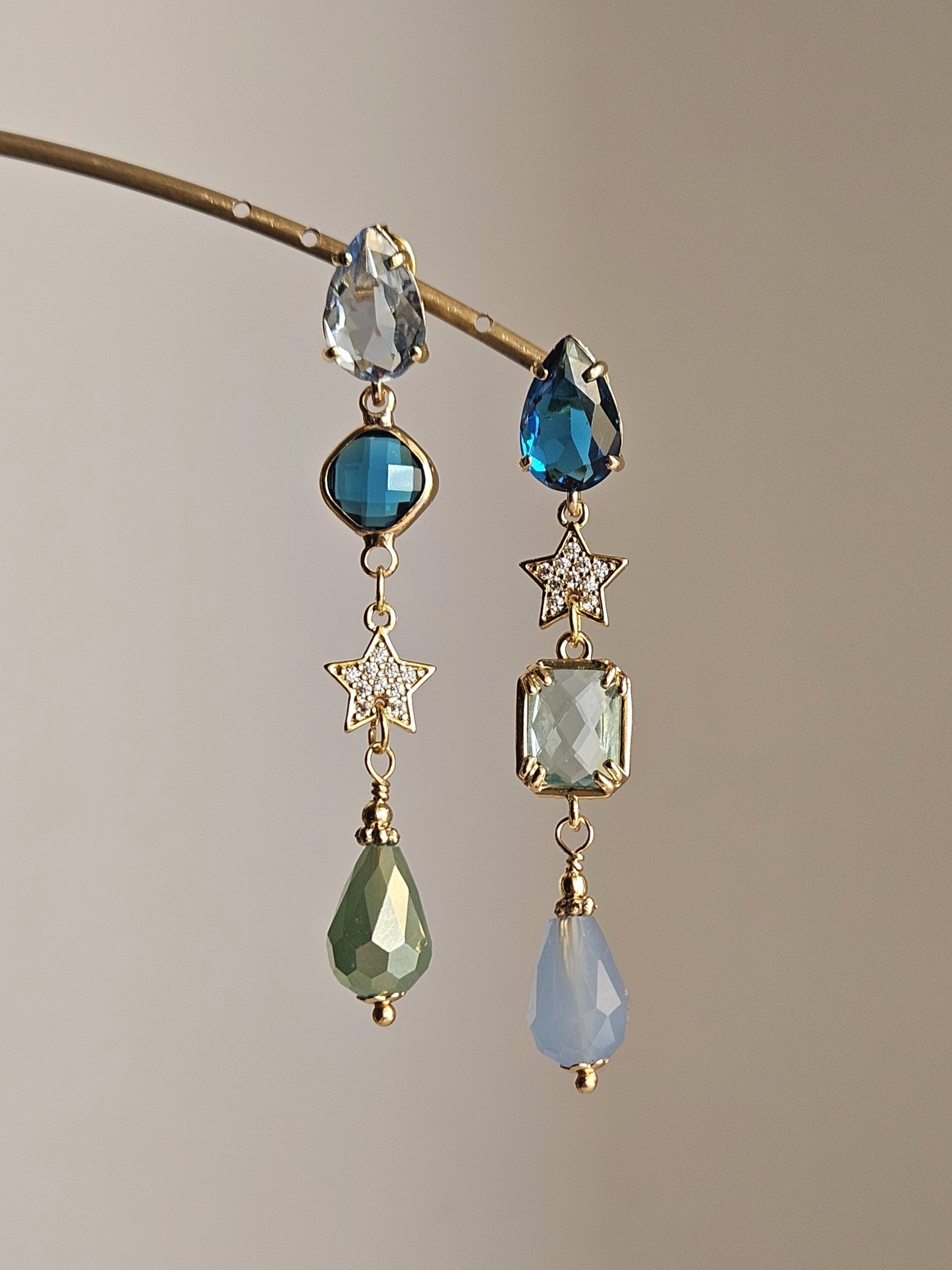 Orecchini ottanio e azzurro