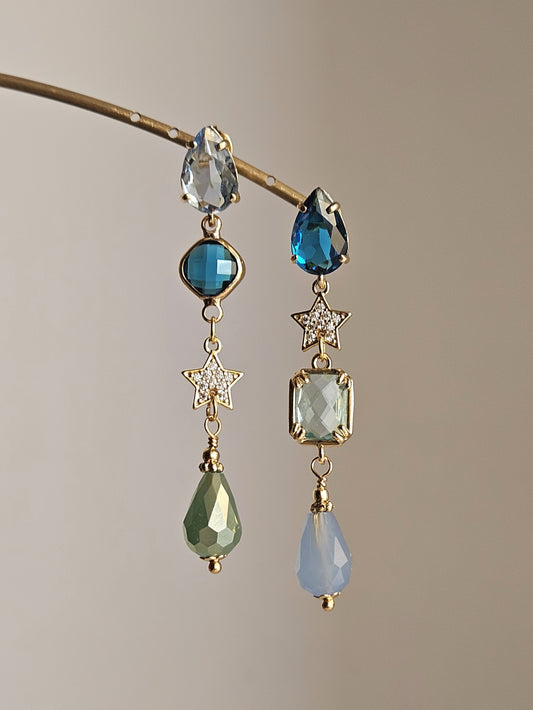 Orecchini ottanio e azzurro