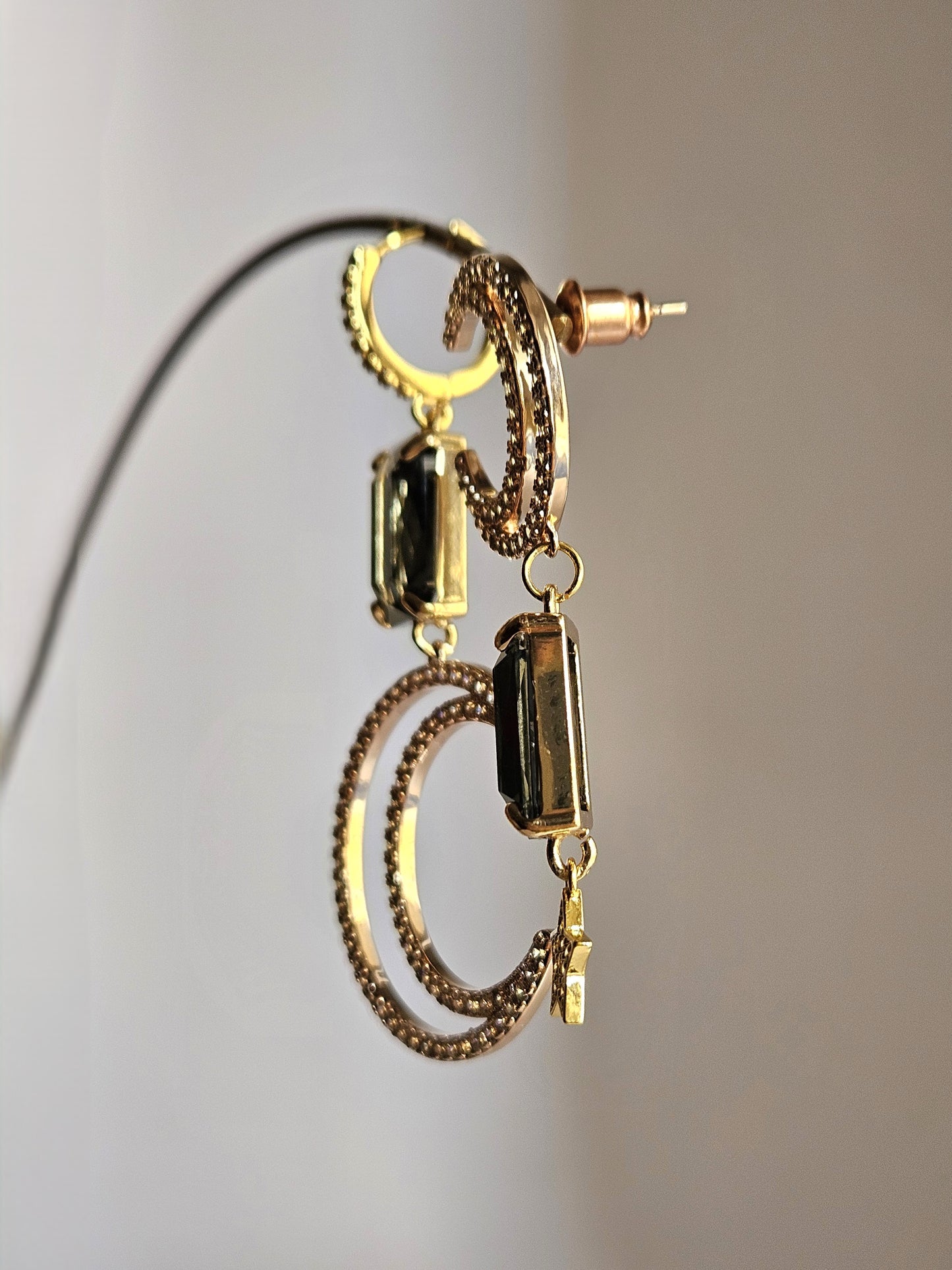 Orecchini lune strass e fumo