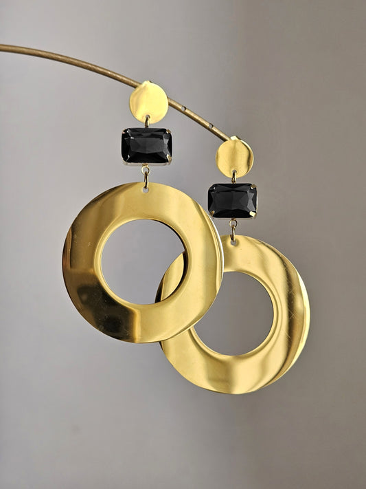 Orecchini cerchi di luce e nero - Contemporanea -