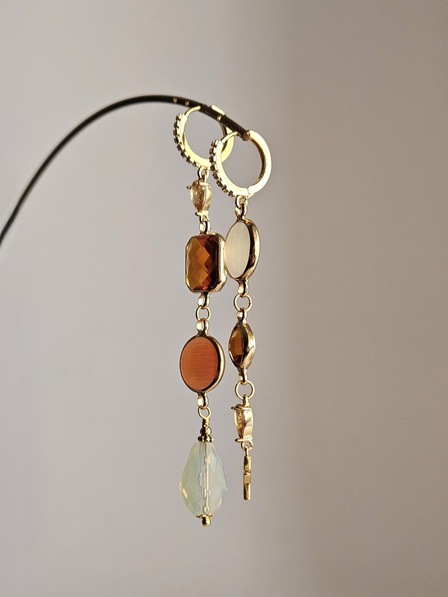 Orecchini Zehra caramello e ghiaccio