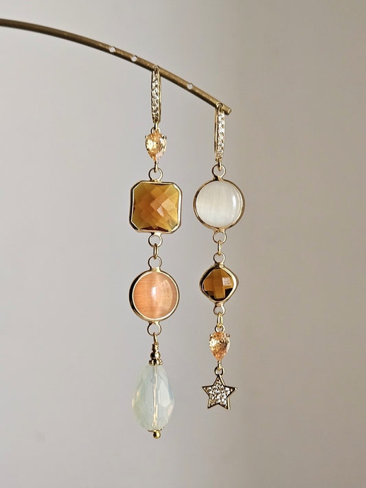 Orecchini Zehra caramello e ghiaccio