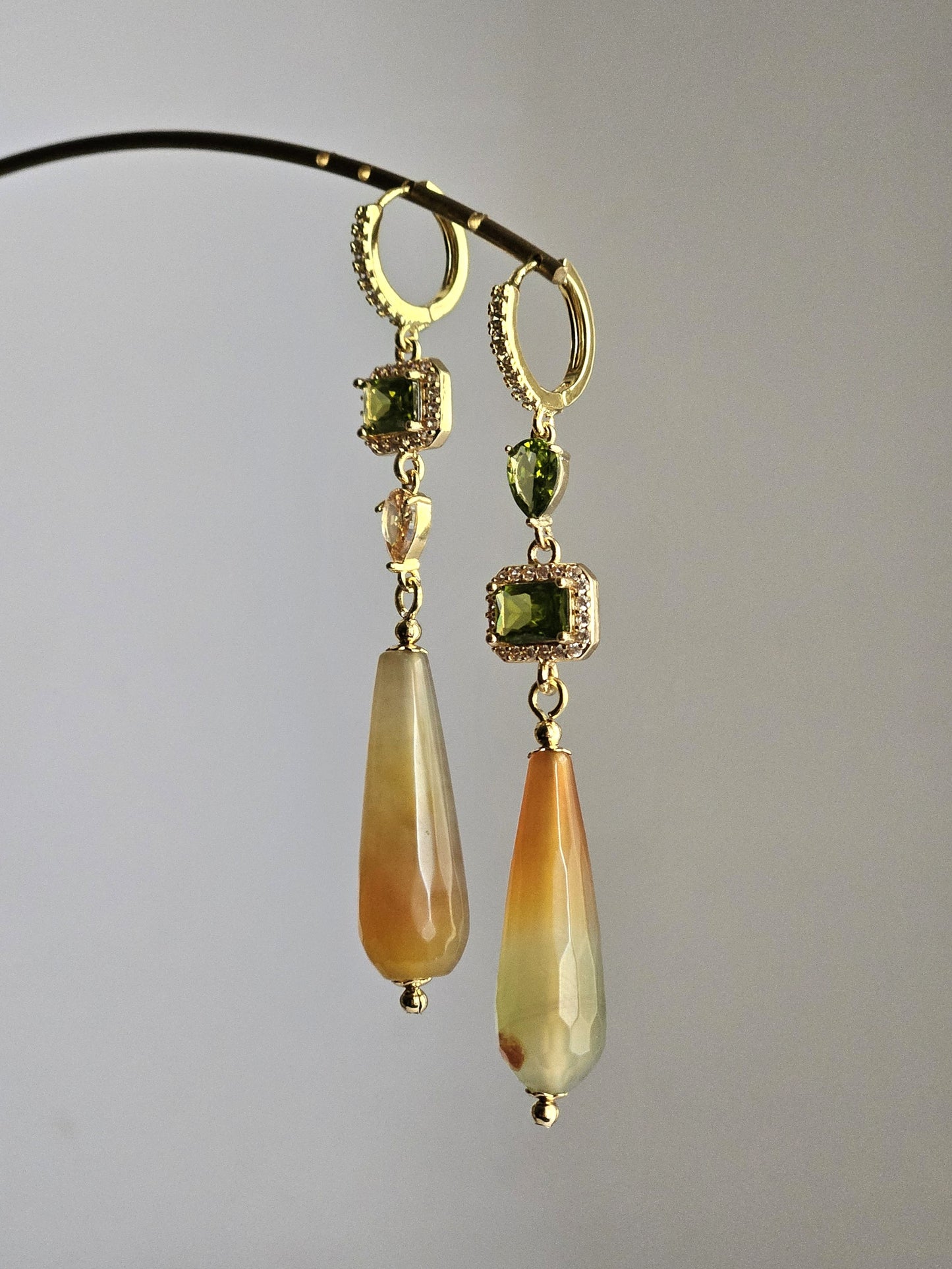 Orecchini verde e kaki