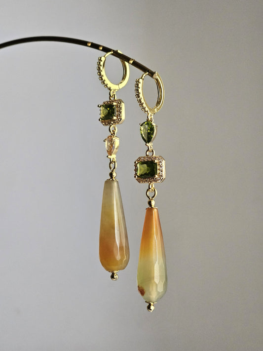 Orecchini verde e kaki