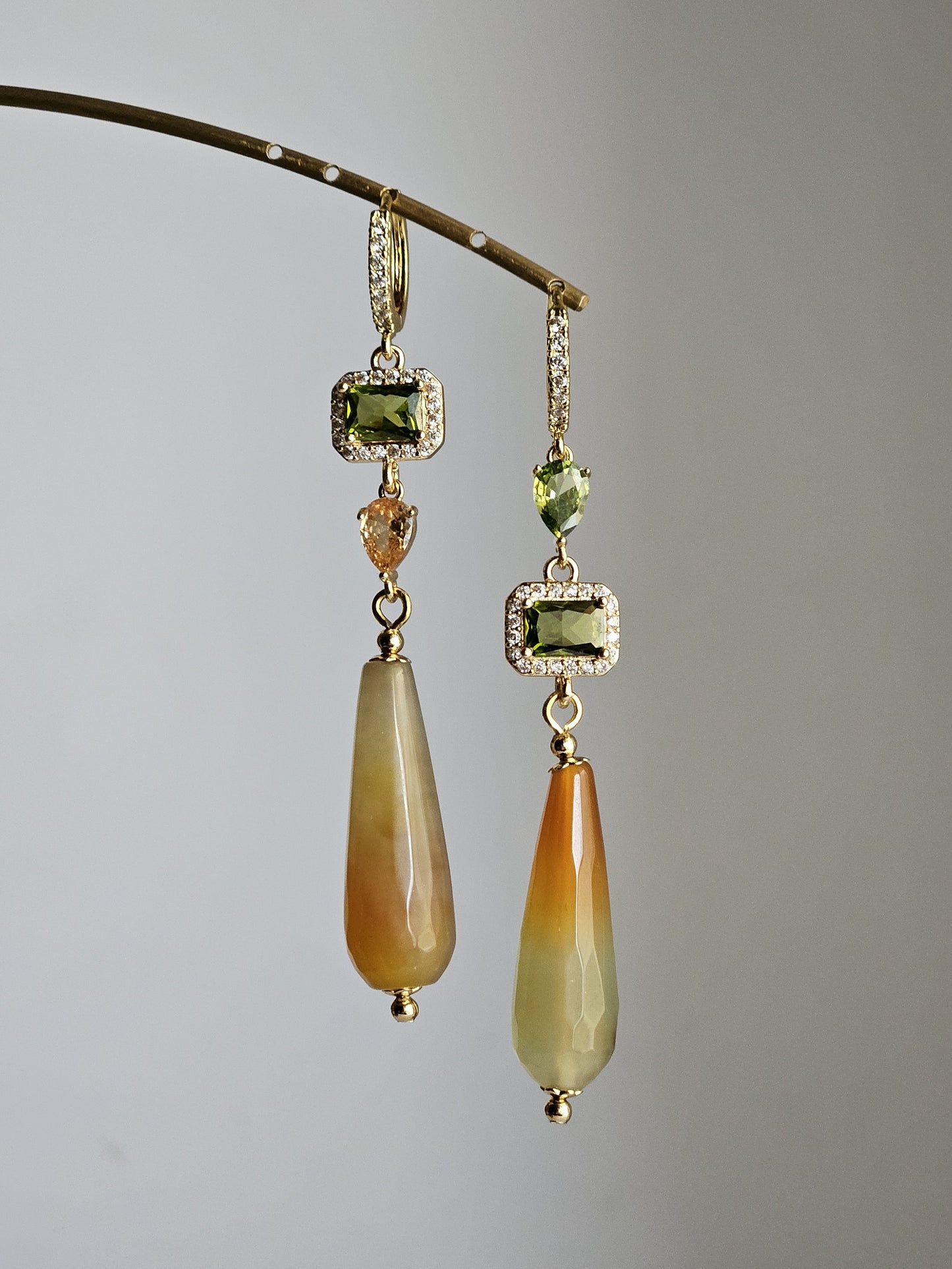 Orecchini verde e kaki