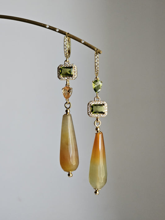 Orecchini verde e kaki