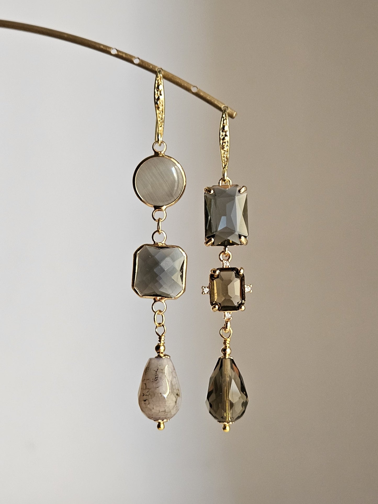 Orecchini Zehra fumo e fango