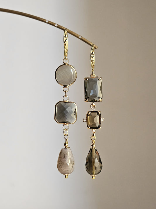 Orecchini Zehra fumo e fango