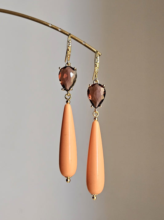 Orecchini pesca e vino