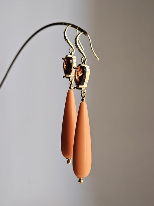 Orecchini pesca e vino