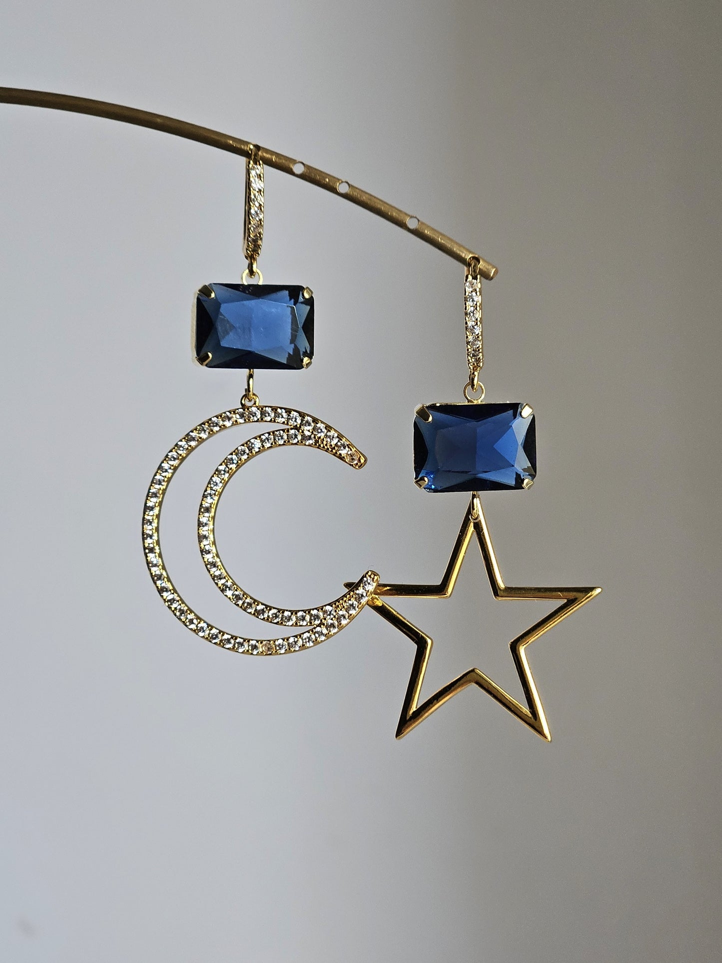 Orecchini stella luna e blu