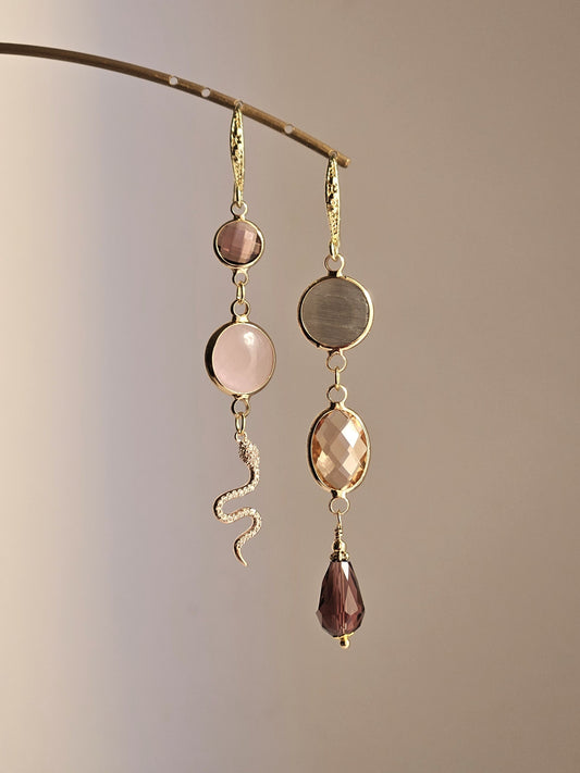 Orecchini Zehra snake viola e grigio