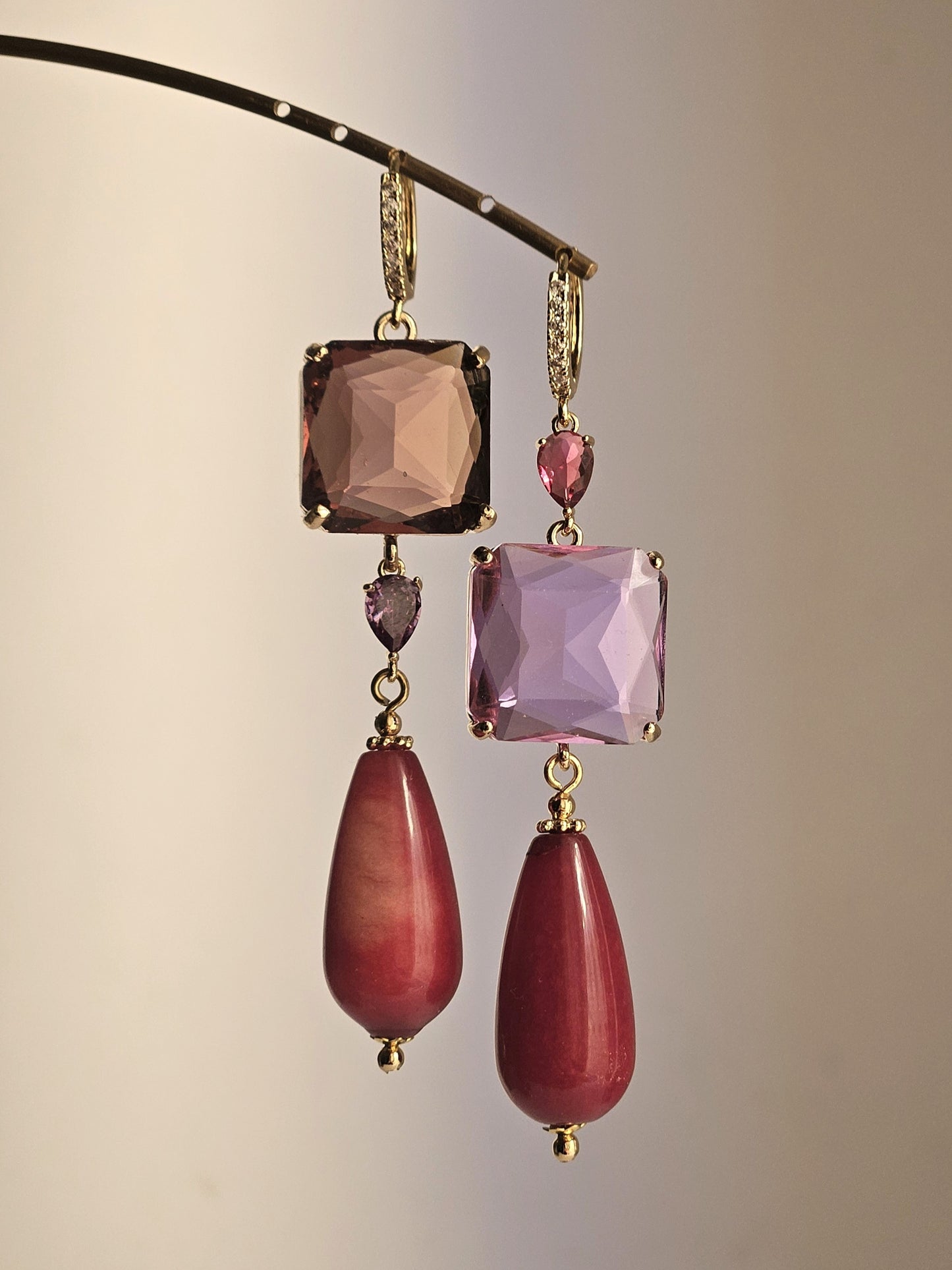 Orecchini amaranto glicine e vino