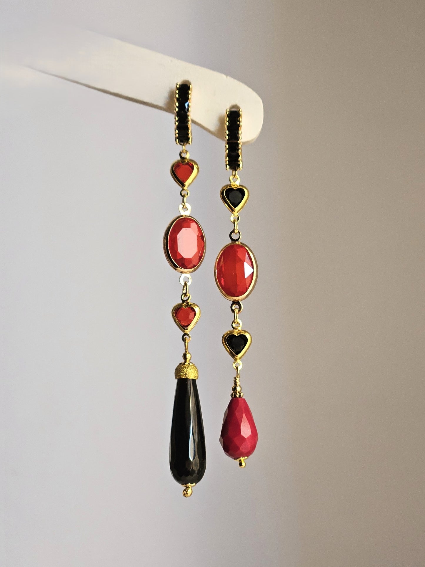 Orecchini Zehra rosso e nero -Due in uno-