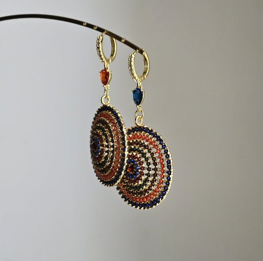 Orecchini Frida tangerine e blu