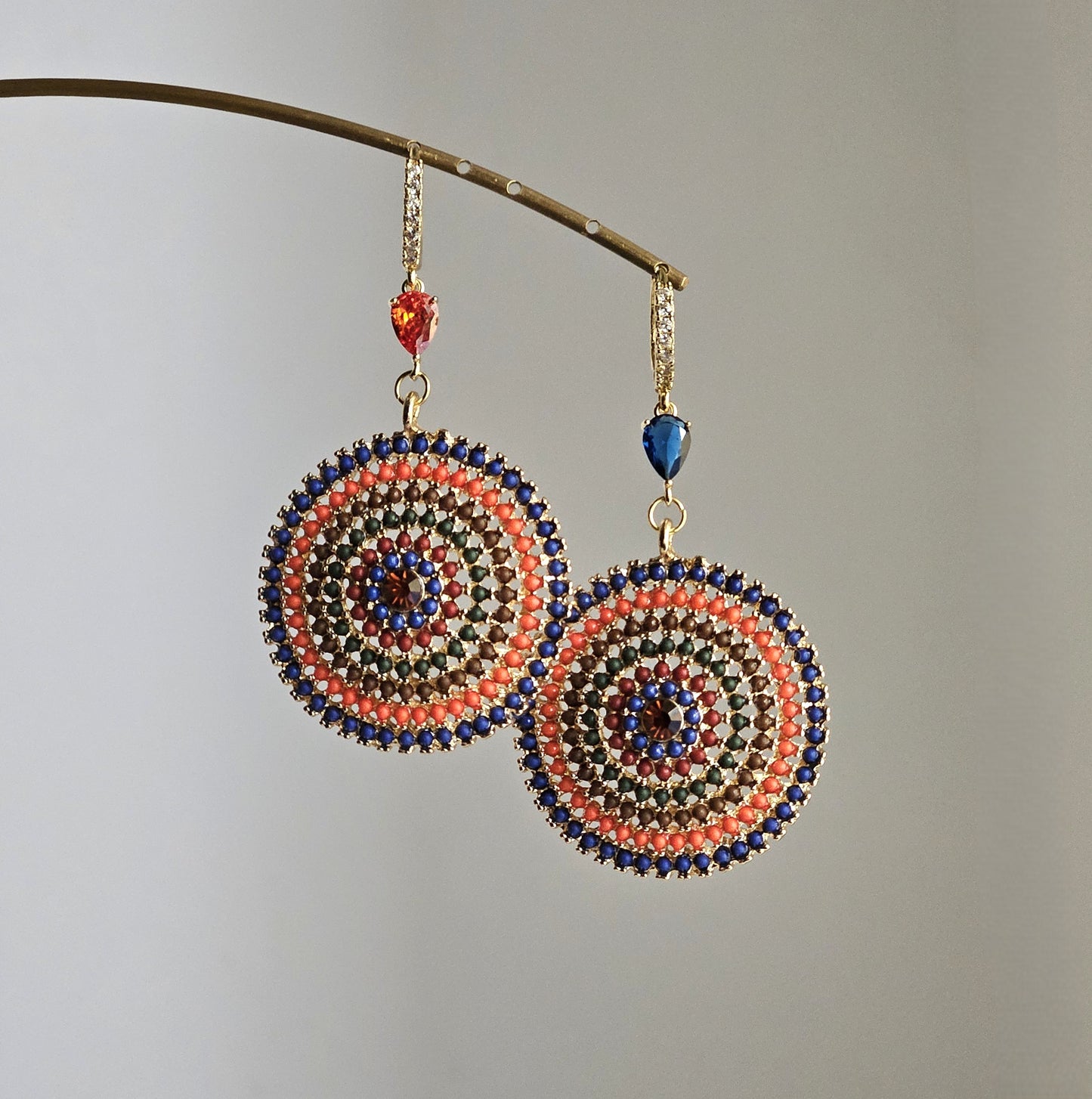 Orecchini Frida tangerine e blu