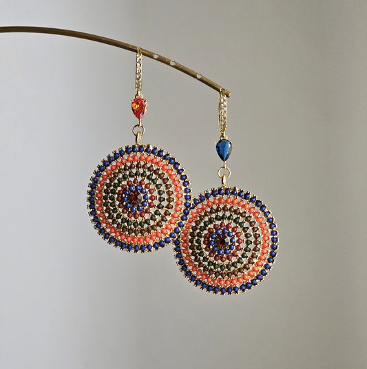 Orecchini Frida tangerine e blu