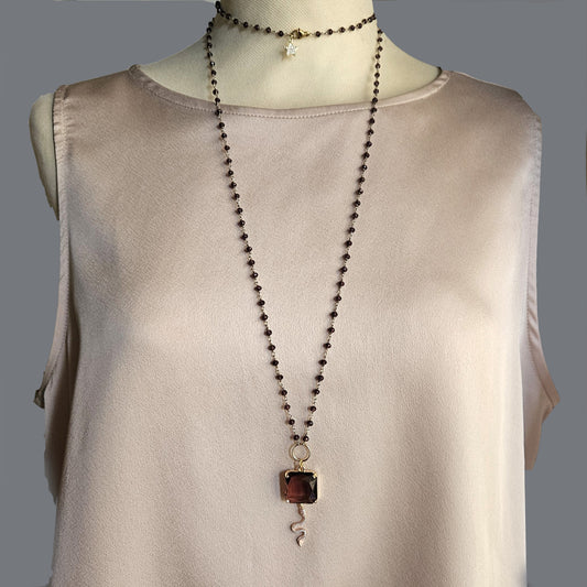 Collana strass vino e snake