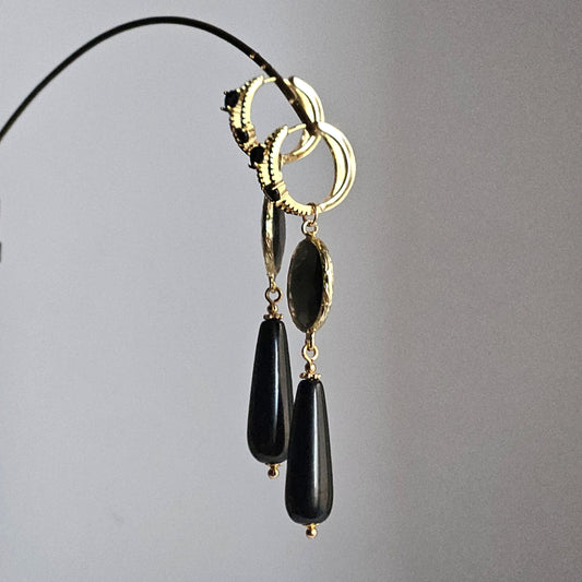 Orecchini nero e fumo