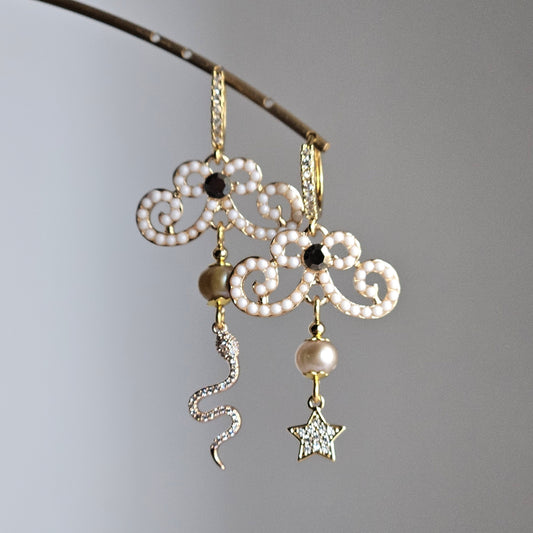 Orecchini arabesco snake e stellina