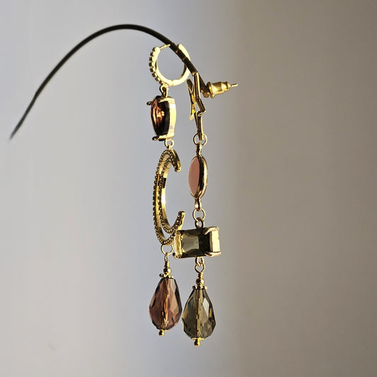 Orecchini fango vino e rosa polvere