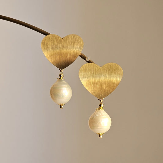 Orecchini cuore di perla - Contemporanea-
