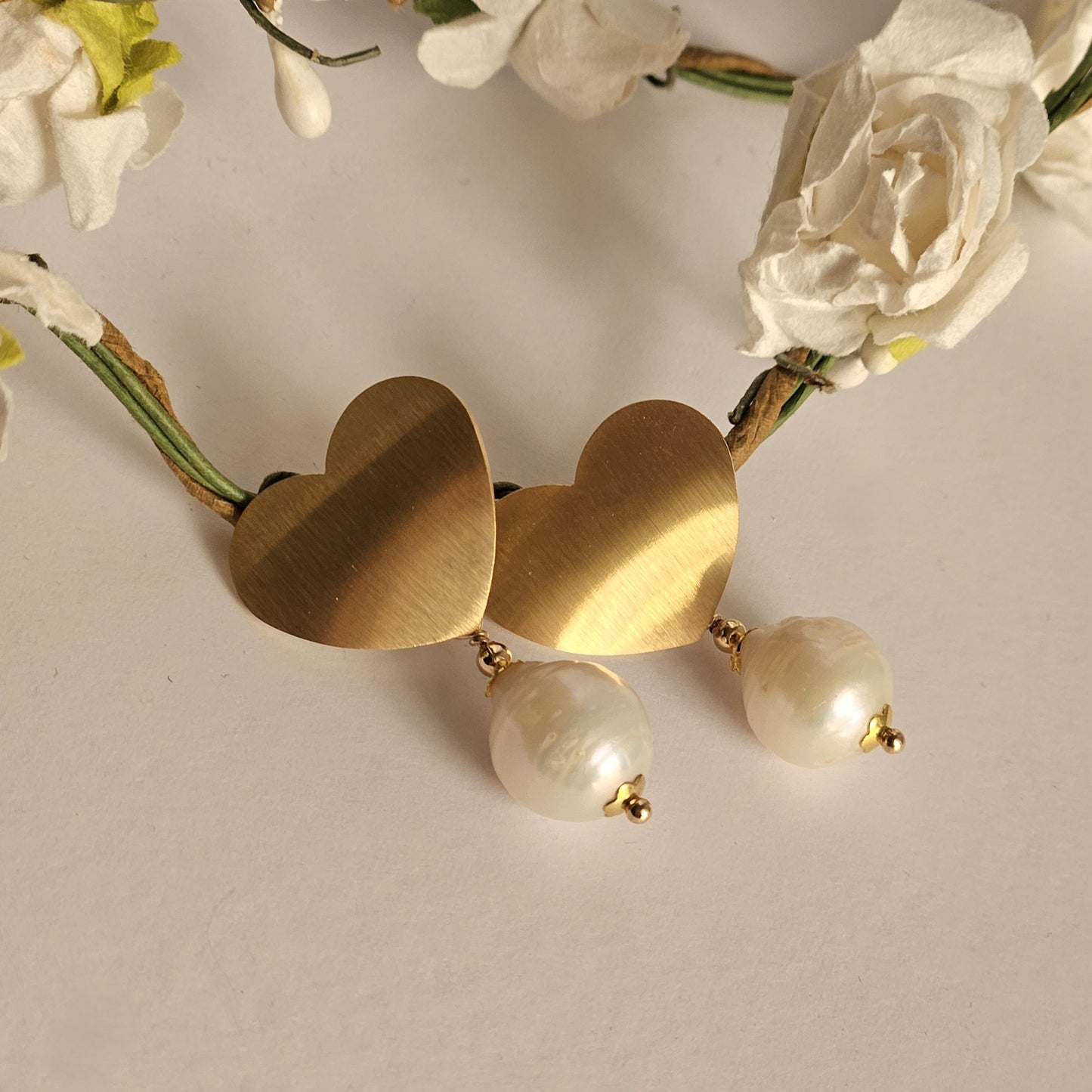 Orecchini cuore di perla - Contemporanea-