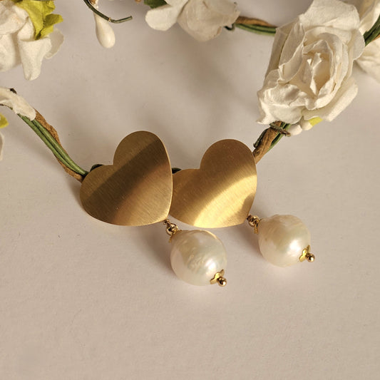 Orecchini cuore di perla - Contemporanea-