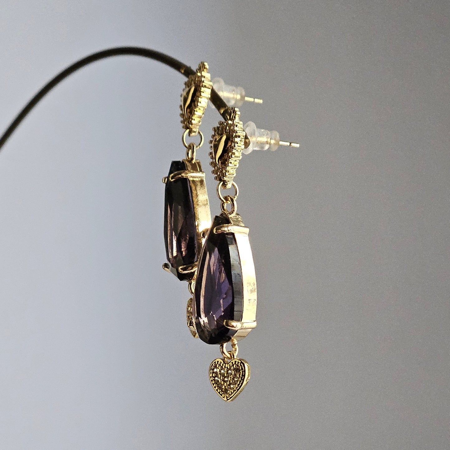 Orecchini cuore cuore sacro e viola