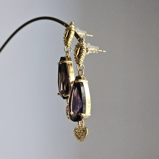 Orecchini cuore cuore sacro e viola