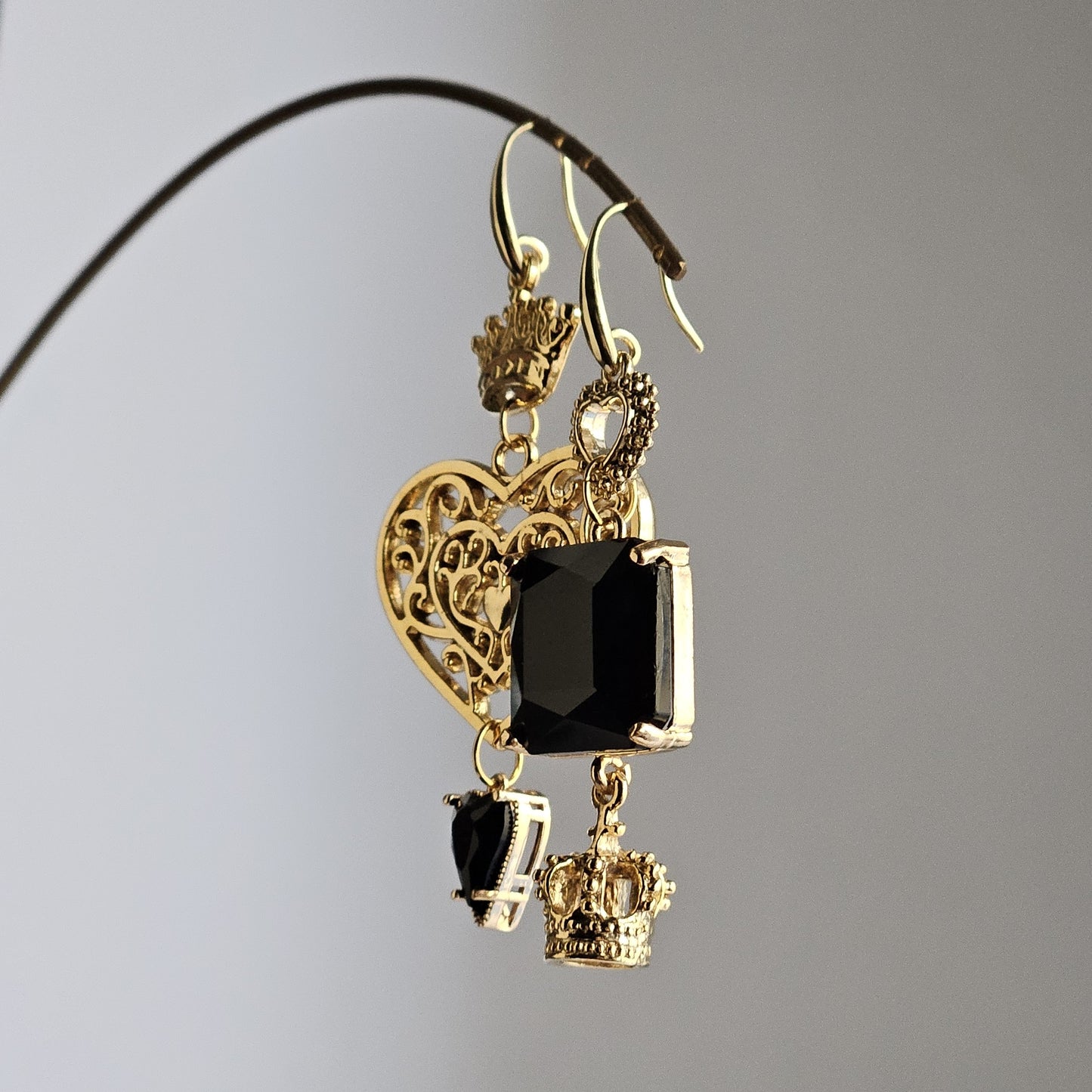 Orecchini Re di cuori e nero