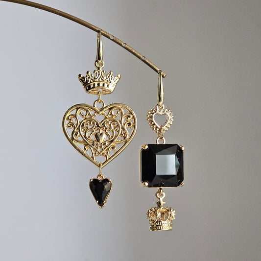 Orecchini Re di cuori e nero